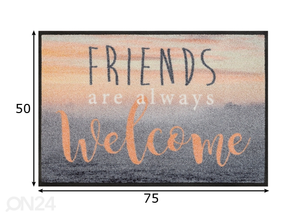 Vaip Welcome Friends 50x75 cm mõõdud