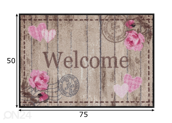 Vaip Welcome Roses 50x75 cm mõõdud