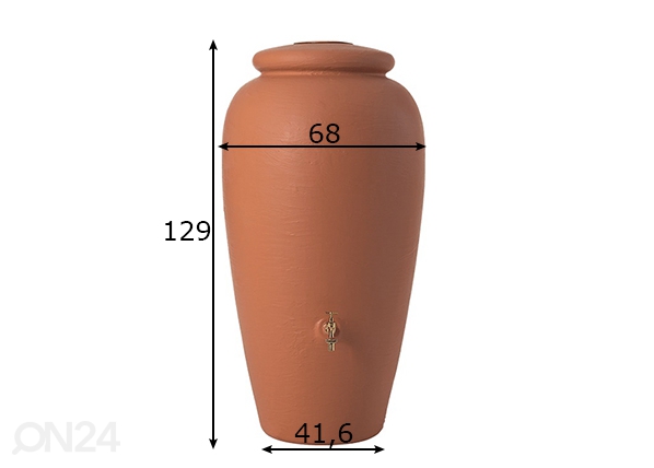 Veenõu Amphora Terracotta 300 L mõõdud