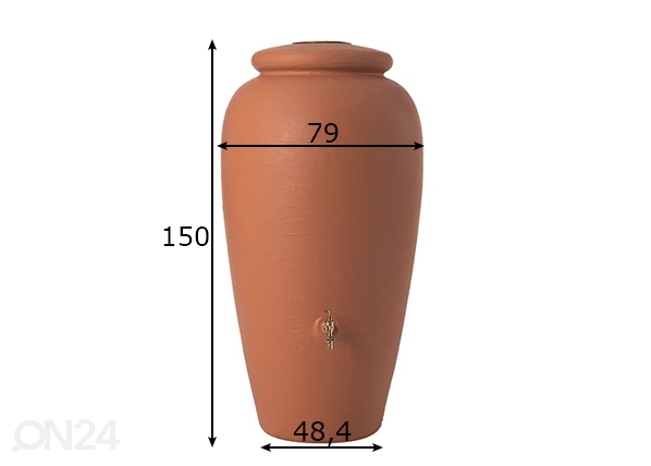 Veenõu Amphora Terracotta 500 L mõõdud