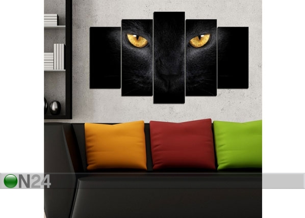 Viieosaline seinapilt Cats 100x60 cm