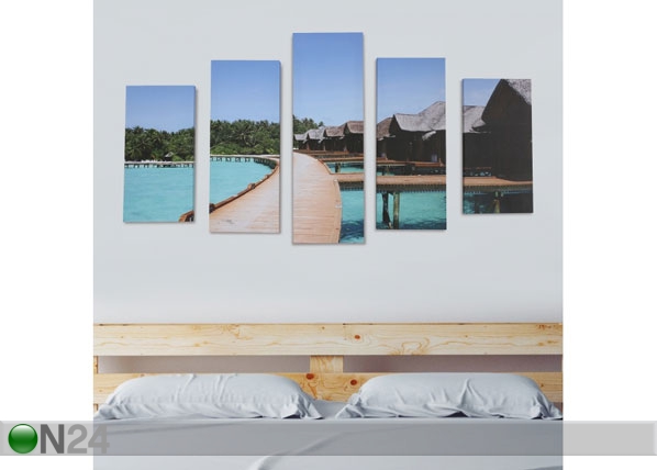 Viieosaline seinapilt Holiday Resort 160x60 cm