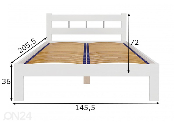 Voodi + voodipõhi 140x200 cm mõõdud