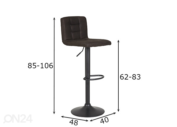 Барные стулья Amanda I 2 шт, винтаж коричневый размеры