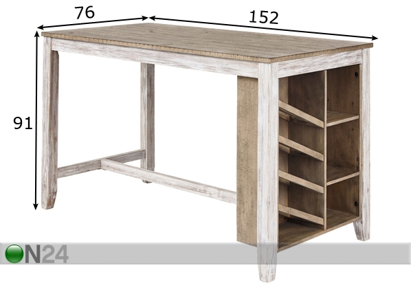 Барный стол 152x76 cm размеры