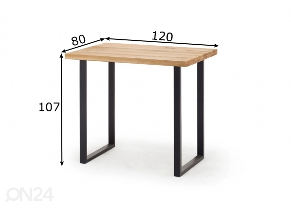 Барный стол Castello 120x80 cm размеры