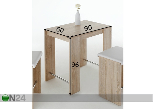 Барный стол Dana II 60x90 cm размеры