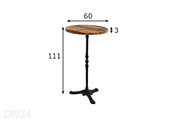Барный стол Tische Ø 60 cm размеры