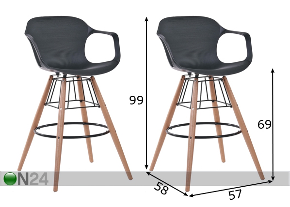 Барный стул Ringsted-A, 2 шт размеры