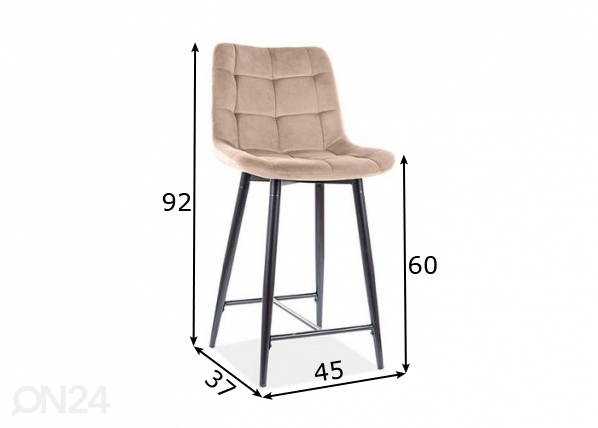 Барный стул, бежевый размеры