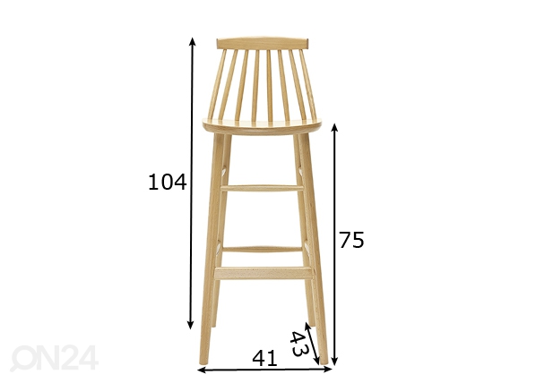 Барный стул из массива дерева размеры