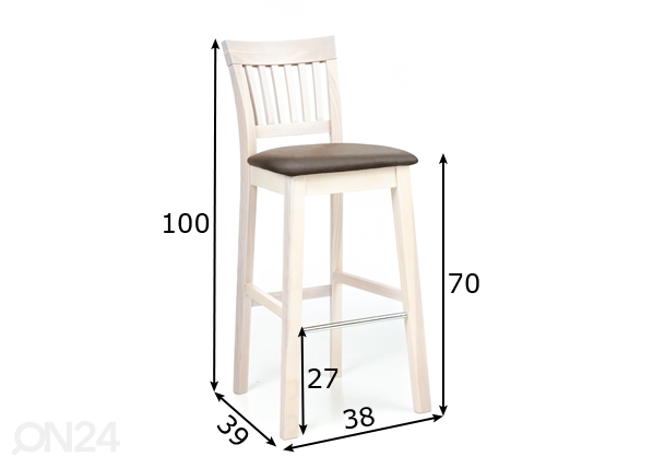 Барный стул из массива дуба размеры