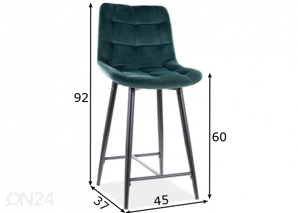 Барный стул, тёмно-зелёный размеры