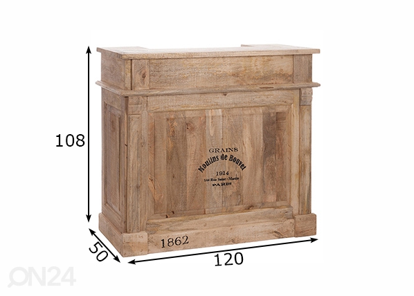 Барный шкаф / комод Box 120 cm размеры