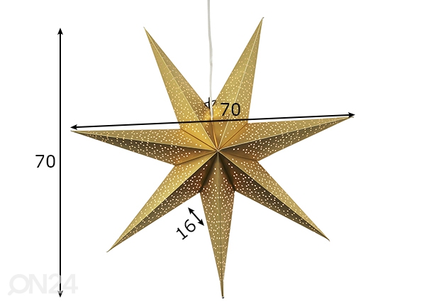 Бумажная звезда Dot 70 см, золотая размеры