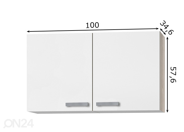 Верхний кухонный шкаф Genf 100 cm размеры