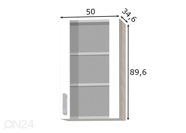Верхний кухонный шкаф Genf 50 cm размеры