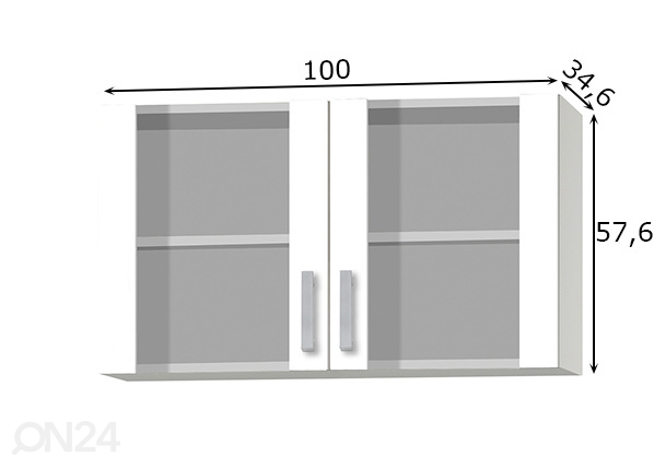 Верхний кухонный шкаф Oslo 100 cm размеры