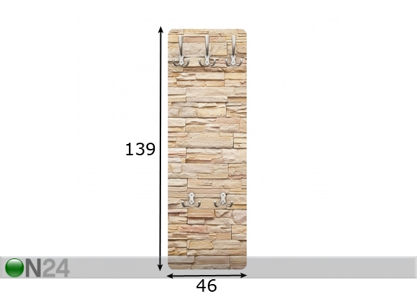 Вешалка настенная Asian Stonewall 139x46 cm размеры