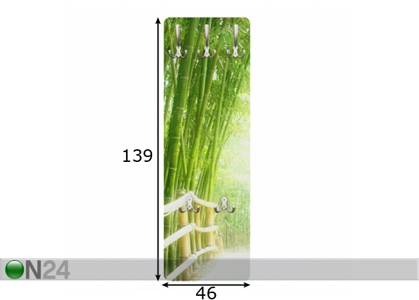 Вешалка настенная Bamboo Way 139x46 cm размеры