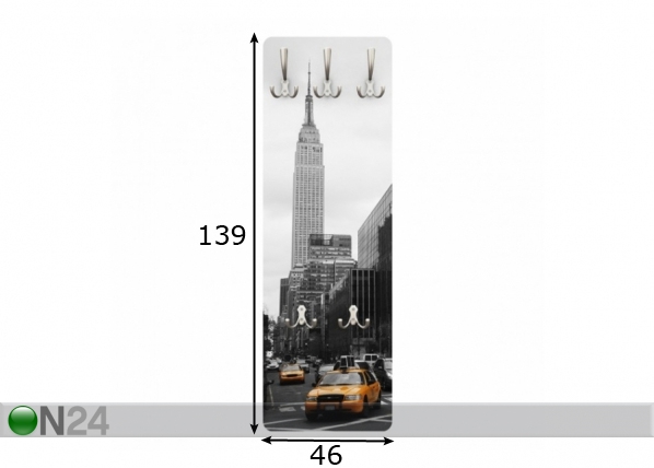 Вешалка настенная Classic NYC 139x46 cm размеры