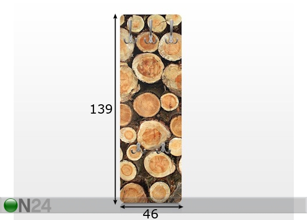 Вешалка настенная Logs 139x46 cm размеры