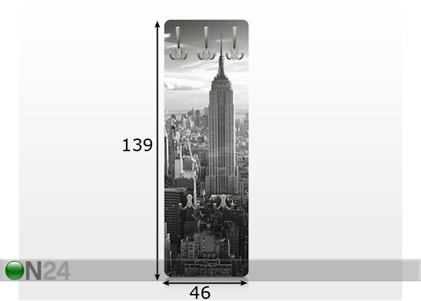 Вешалка настенная Manhattan Skyline 139x46 cm размеры