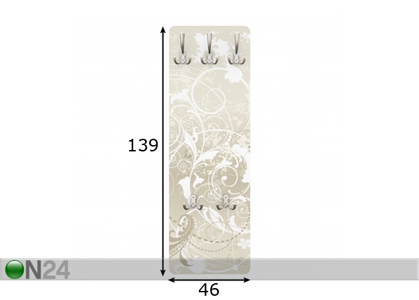 Вешалка настенная Nacre Ornament Design 139x46 cm размеры