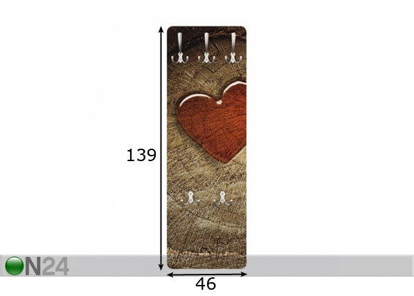 Вешалка настенная Natural Love 139x46 cm размеры