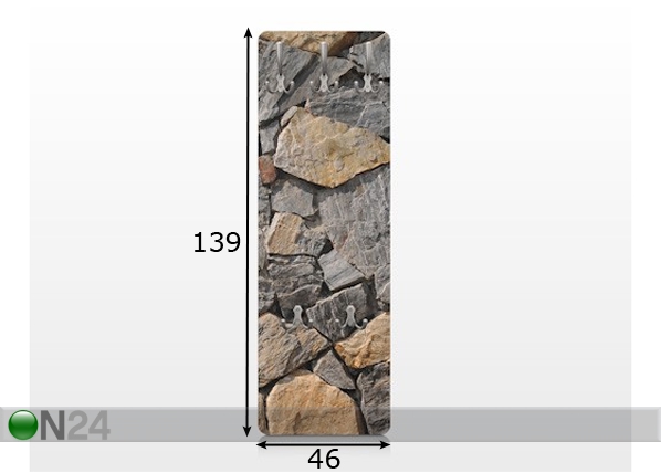 Вешалка настенная Wall Granitic 139x46 cm размеры