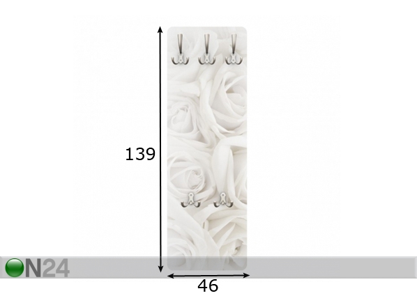 Вешалка настенная White Roses 139x46 cm размеры