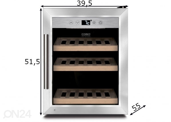 Встроенный винный холодильник Caso WineSafe 12 classic, 622 размеры