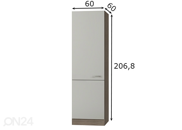 Высокий кухонный шкаф Arta 60 cm размеры