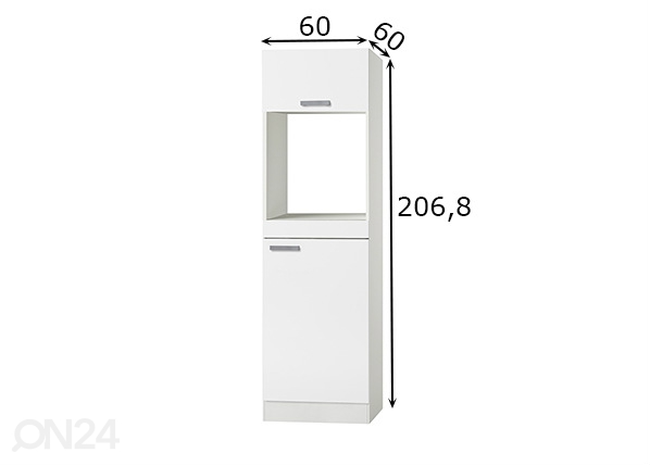 Высокий кухонный шкаф Oslo 60 cm размеры