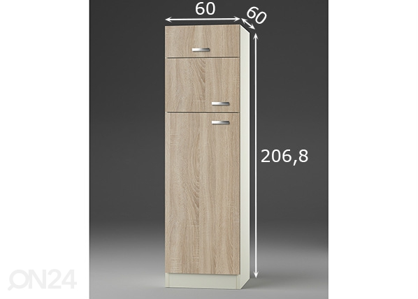Высокий кухонный шкаф Padua 60 cm размеры