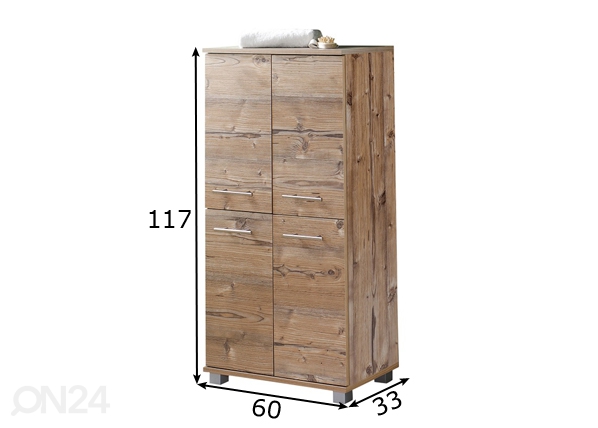 Высокий шкаф в ванную Isola размеры