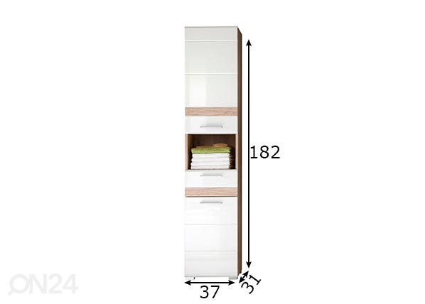 Высокий шкаф в ванную Set-one размеры