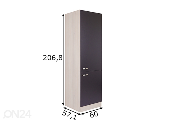 Высокий шкаф для прачечной комнаты Porto 60 cm размеры