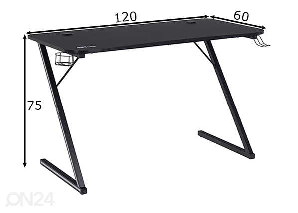 Геймерский стол Aiden размеры