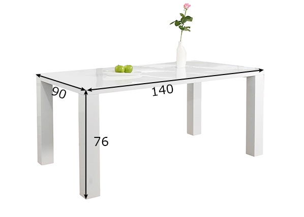 Глянцевый обеденный стол 90x140 cm размеры