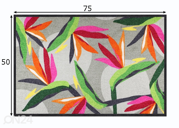 Дверной коврик Bloom Parrot Flower 50x75 см размеры