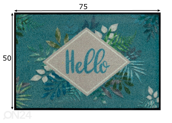 Дверной коврик Floral Hello 50x75 см размеры