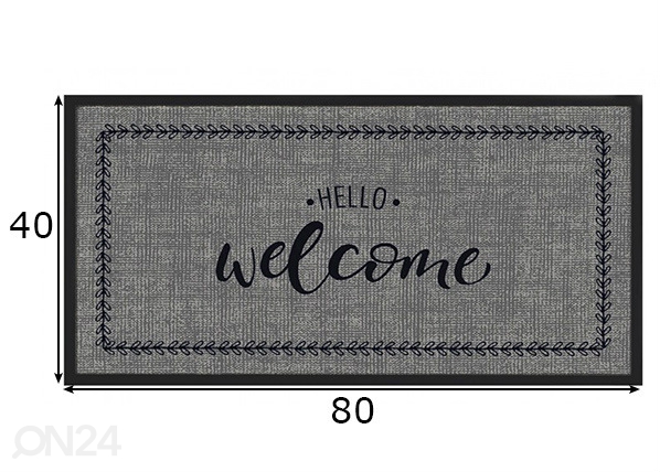 Дверной коврик Hello Welcome 40x80 см размеры
