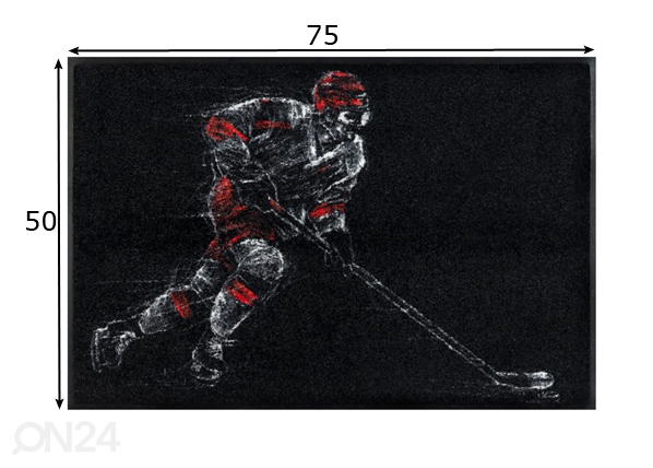 Дверной коврик Icehockey 50x75 см размеры