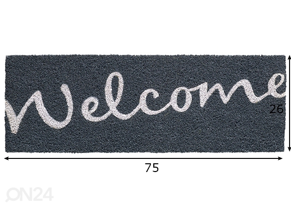 Дверной коврик Ruco Print Welcome 26x75 см, серый размеры
