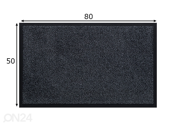 Дверной коврик Watergate 50x80см, антрацитовый размеры