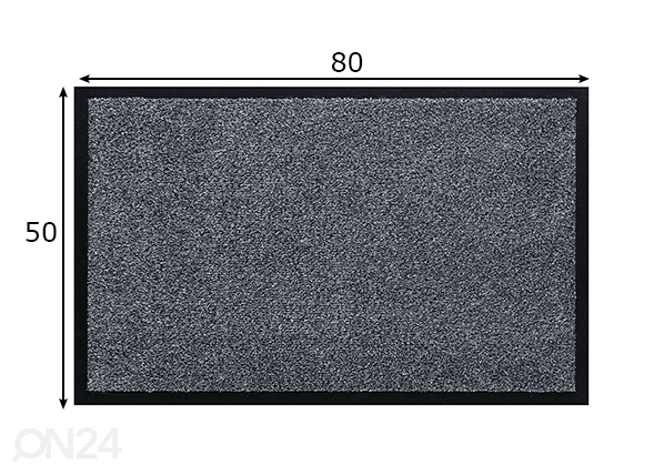 Дверной мат Watergate 50x80cm, серый размеры