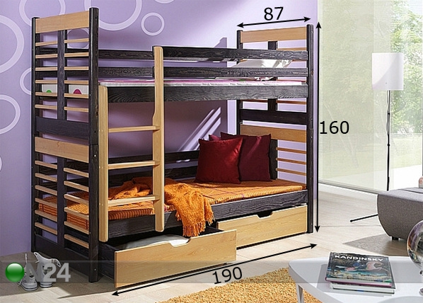 Двухъярусная кровать 80x180 cm размеры