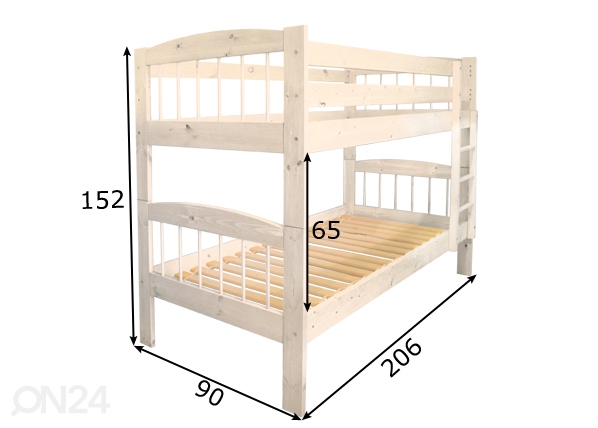 Двухъярусная кровать 80x200 cm размеры