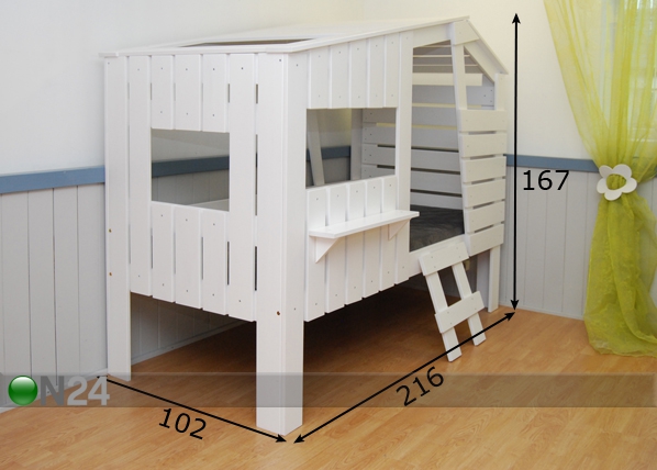 Двухъярусная кровать Birdnest Deluxe 90x200 cm размеры